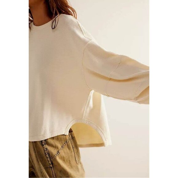 Free People We the Free Total Eclipse Tee Ivory Size Large - Picture 2 of 8